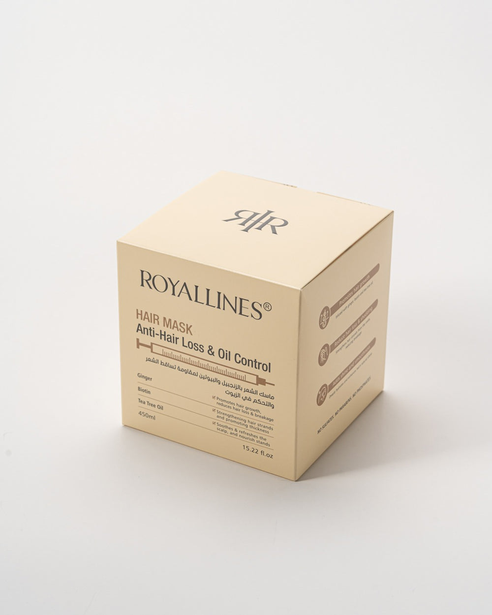 ROYALLINES Ginger & Biotin Anti-Hair Loss & Oil Control Hair Mask (450ml) ROYALLINES