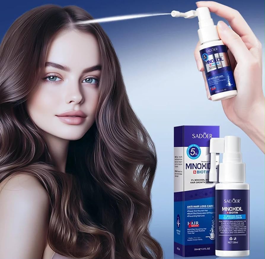 SADOER 5% Minoxidil Hair Growth Serum with Biotin 30ml SADOER