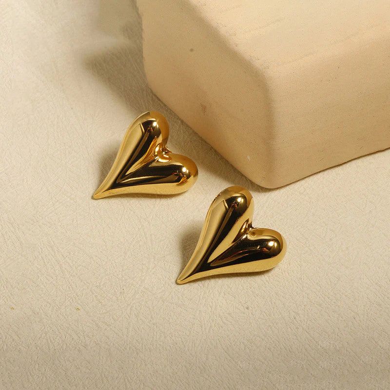 Stainless Steel Heart Tops Earrings Cosmia.pk