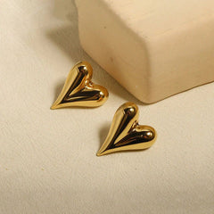 Stainless Steel Heart Tops Earrings Cosmia.pk