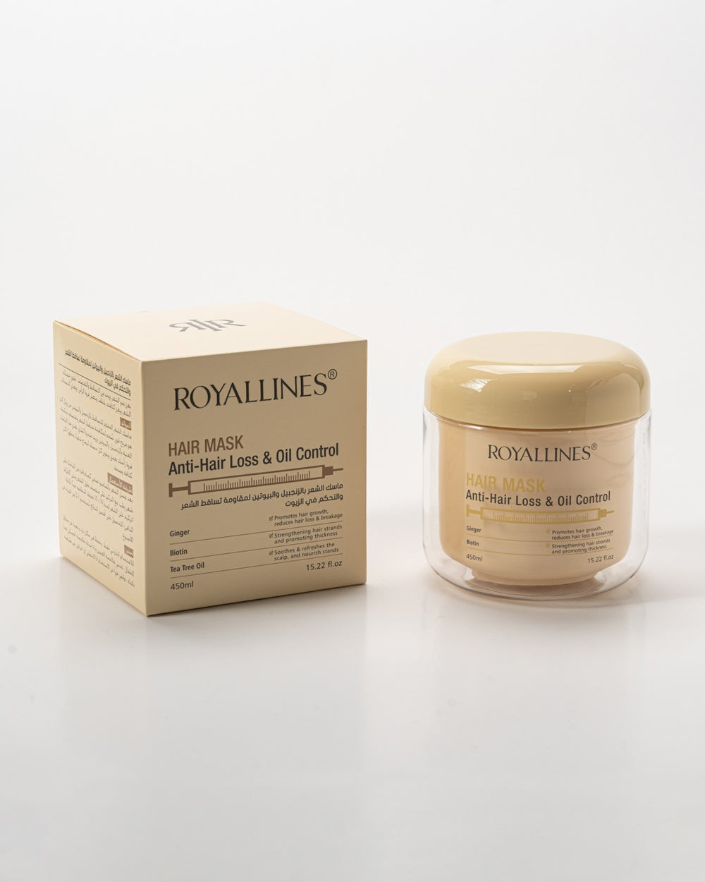 ROYALLINES Ginger & Biotin Anti-Hair Loss & Oil Control Hair Mask (450ml) ROYALLINES