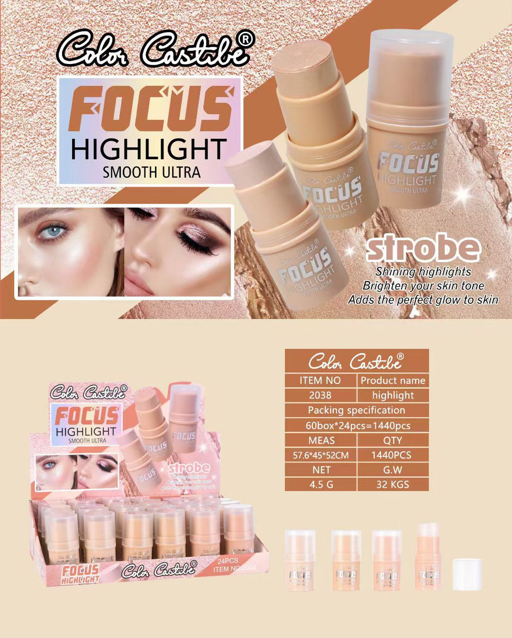 Color Castle Highlighter Stick Set of 3 Color Castle
