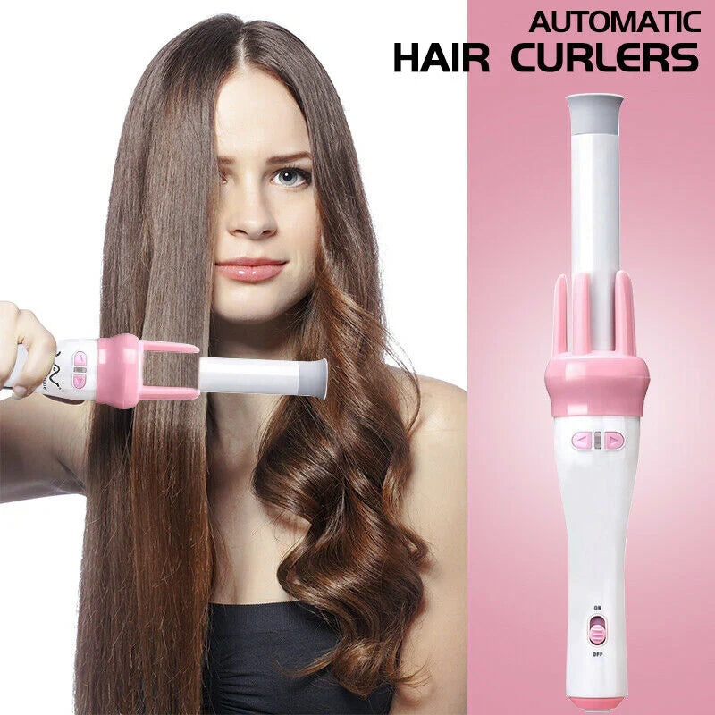 Automatic Pink Hair Curler Spin 360° Rotating Hair Styling Roller Cosmia.pk