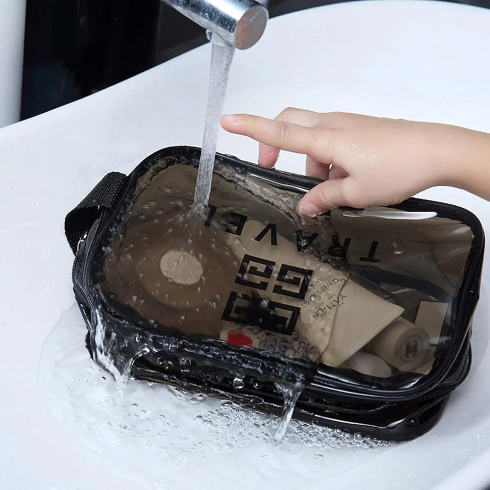 3 Pieces of Clear Makeup Bag, PVC Waterproof Cosmetic Bag Large Clear Travel Toi Cosmia