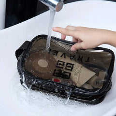 3 Pieces of Clear Makeup Bag, PVC Waterproof Cosmetic Bag Large Clear Travel Toi Cosmia
