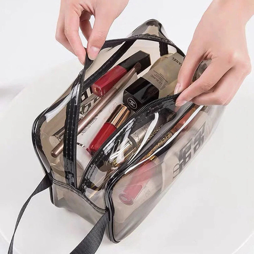 3 Pieces of Clear Makeup Bag, PVC Waterproof Cosmetic Bag Large Clear Travel Toi Cosmia