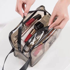 3 Pieces of Clear Makeup Bag, PVC Waterproof Cosmetic Bag Large Clear Travel Toi Cosmia