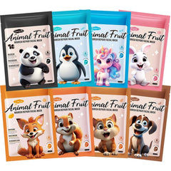 SADOER Pack of 08 Animal Fresh Fruit Natural Animal Series Facial Sheet Mask Sadoer