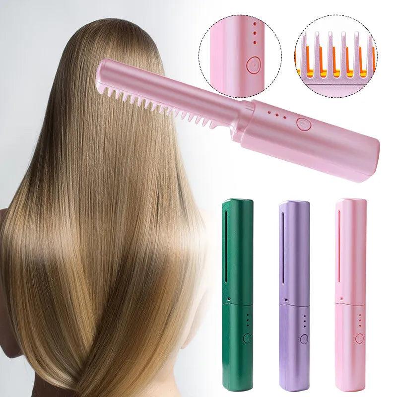 Mini 2 in 1 Professional Wireless Rechargeable Hair Straightener Cosmia.pk