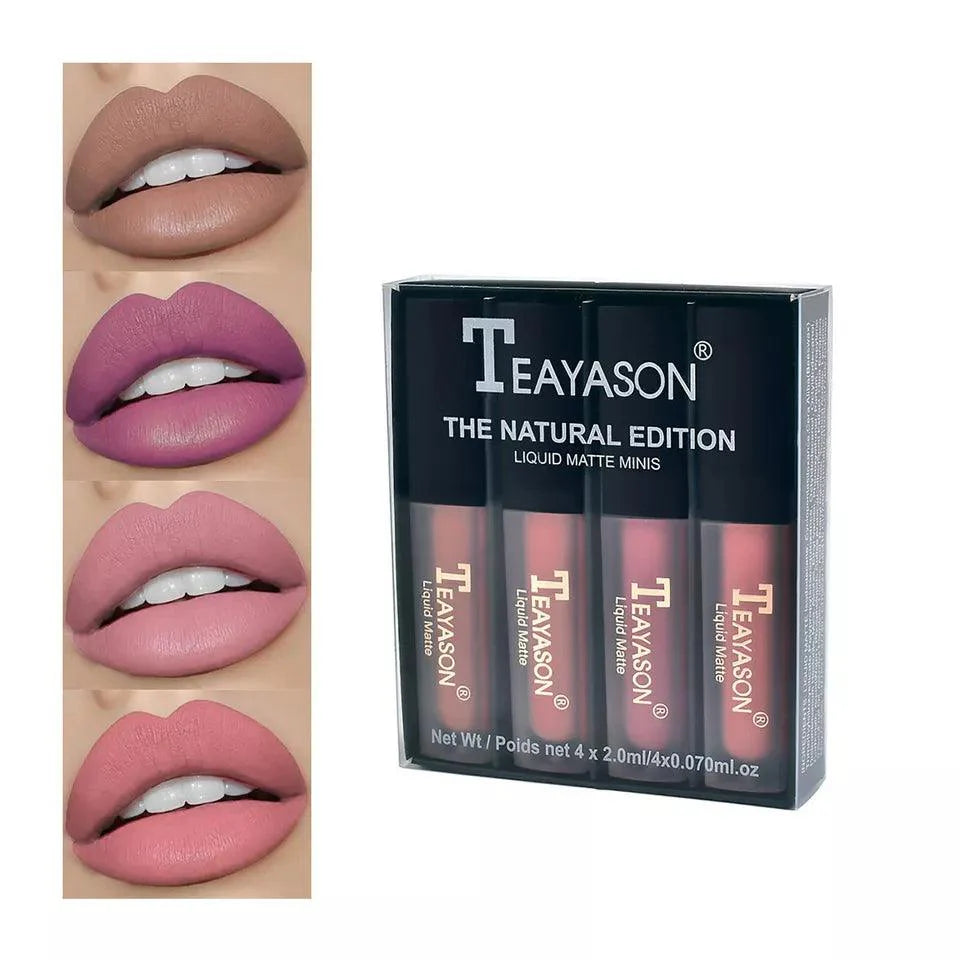 4pcs/set Teayason Waterproof Matte Liquid Lipstick Teayason