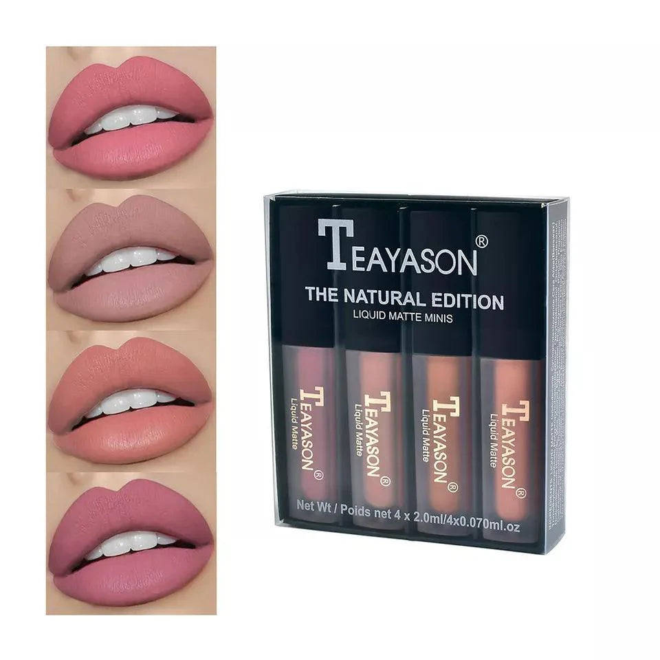 4pcs/set Teayason Waterproof Matte Liquid Lipstick Teayason