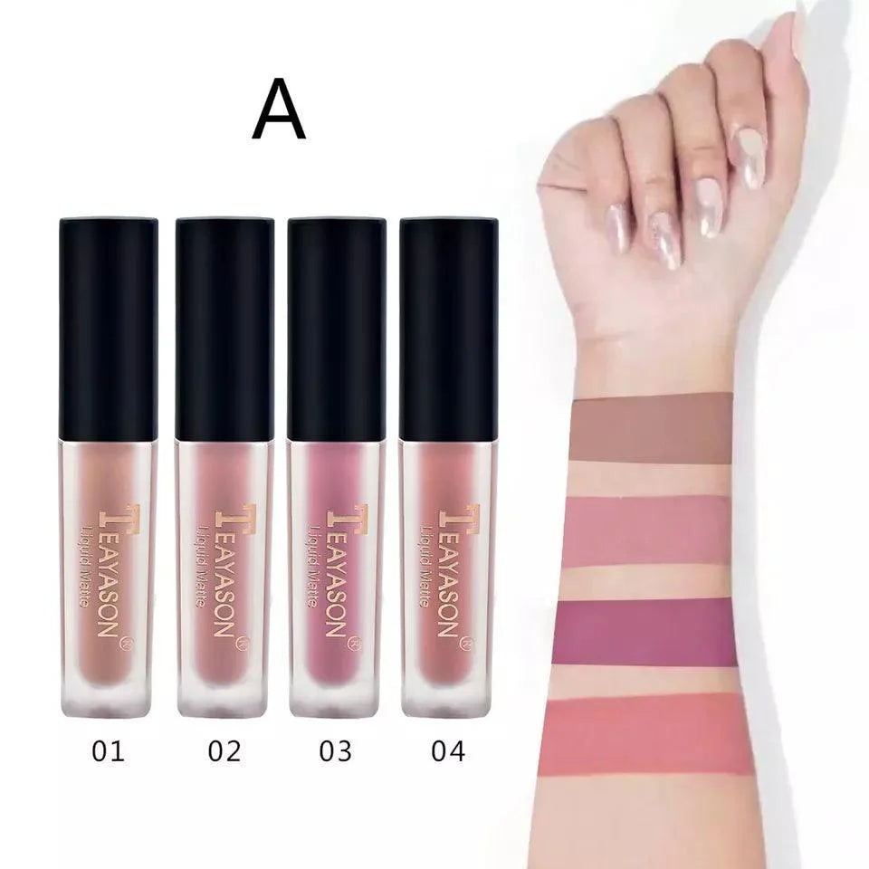 4pcs/set Teayason Waterproof Matte Liquid Lipstick Teayason