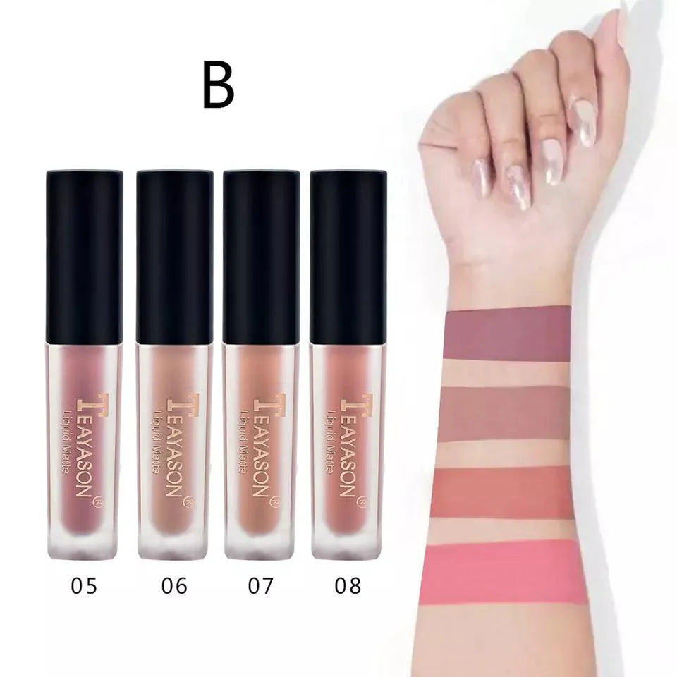 4pcs/set Teayason Waterproof Matte Liquid Lipstick Teayason