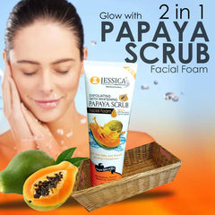Jessica Exfoliating with Whitening Papaya Scrub Facial Foam – 125ml Jessica