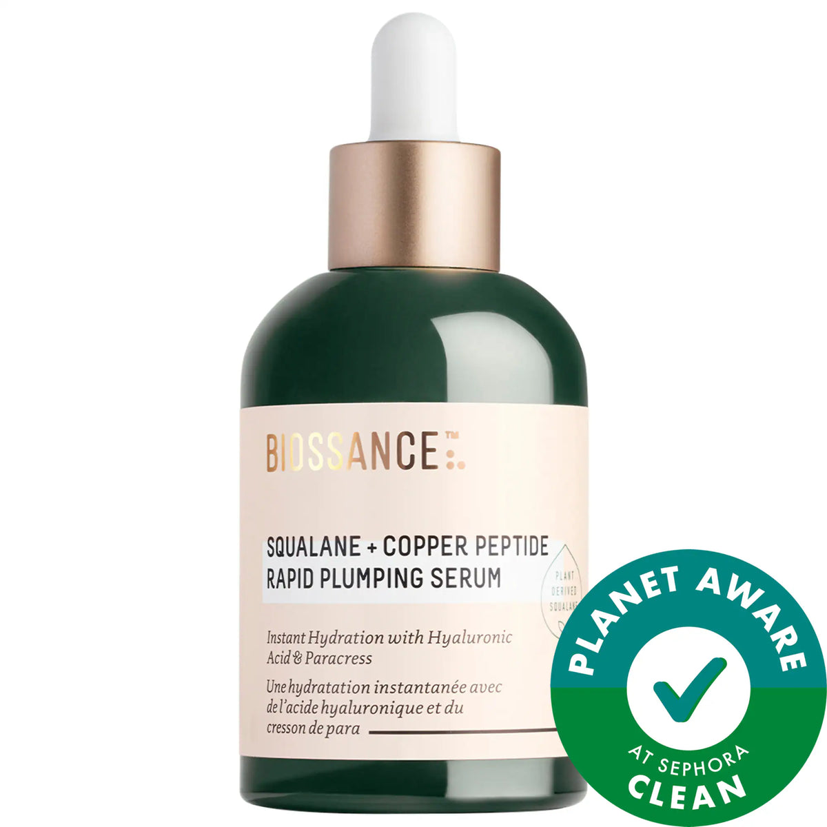 Biossance Squalane + Copper Peptide Rapid Plumping Serum 50ml Biossance