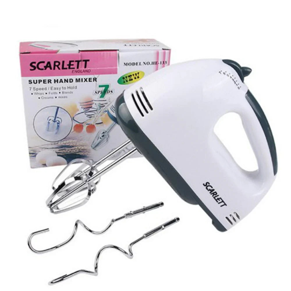 Scarlett Electric Beater Hand Mixer with 7 Speed Controls and Safety Scarlett