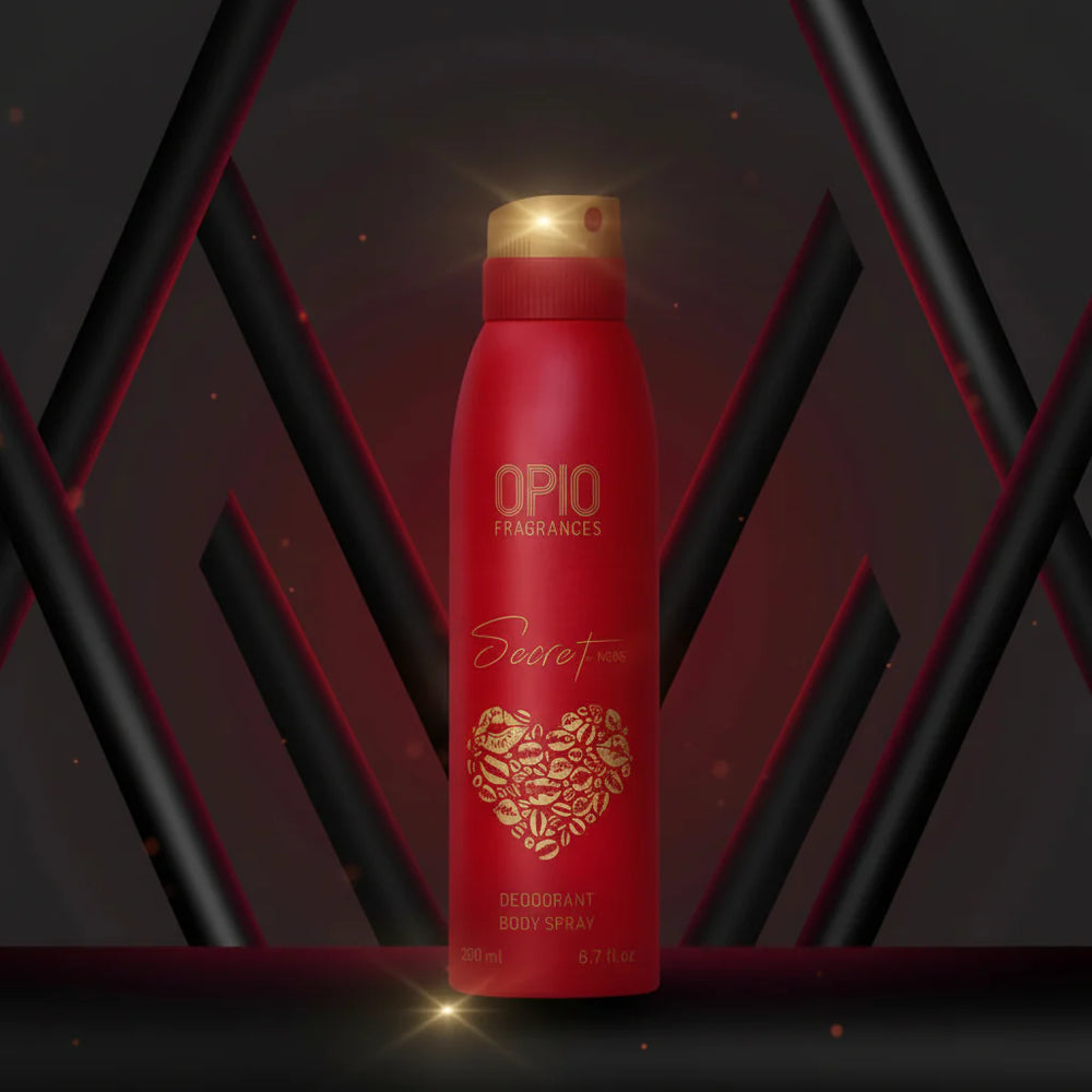 Opio Secret By Kisses Deodorant Body Spray for Women - 200ml Opio