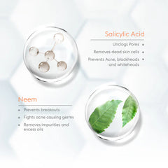 VLCC Acne Defense Serum Face Wash with Salicylic Acid Serum & Neem - 150ml VLCC