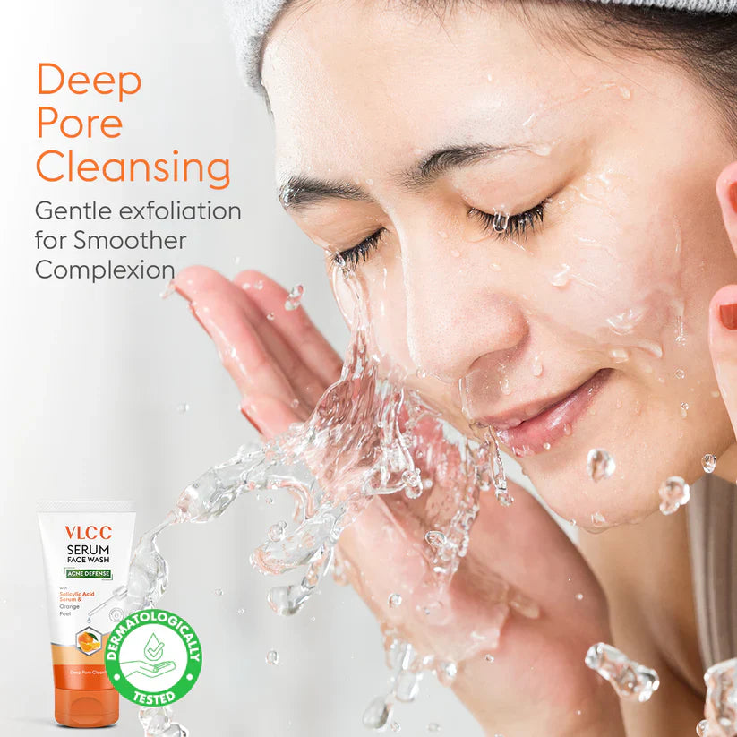 VLCC Acne Defense Serum Face Wash with Salicylic Acid Serum & Orange Peel - 150ml VLCC