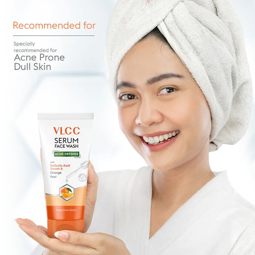 VLCC Acne Defense Serum Face Wash with Salicylic Acid Serum & Orange Peel - 150ml VLCC