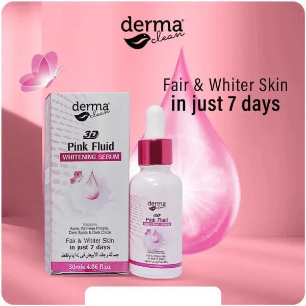Derma Clean Pink Fluid Serum Fair & Whiter in just 7 days - 30ml Derma Clean