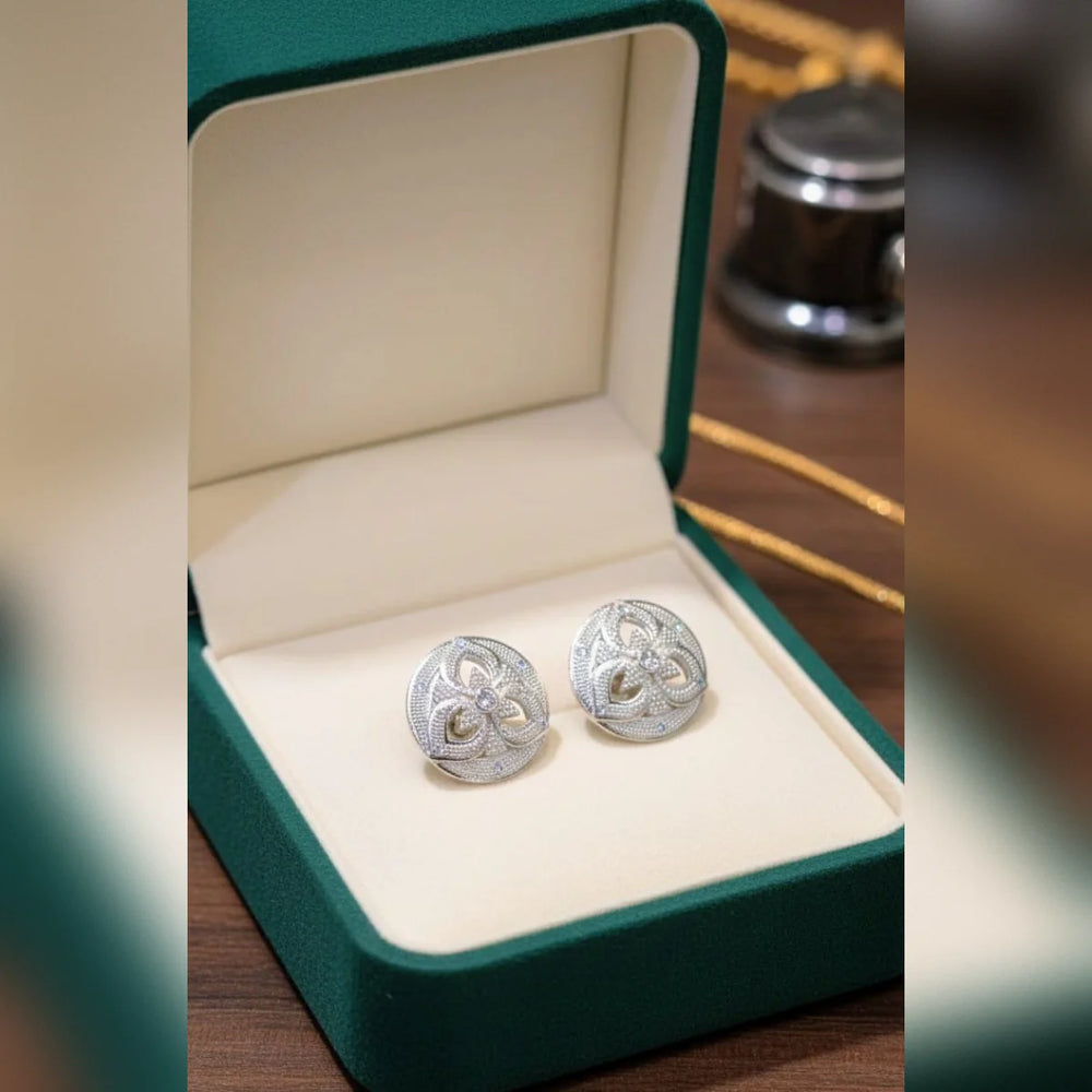 Zircon Tops & Studs – Elegant Silver Zircon Earrings for Women Cosmia