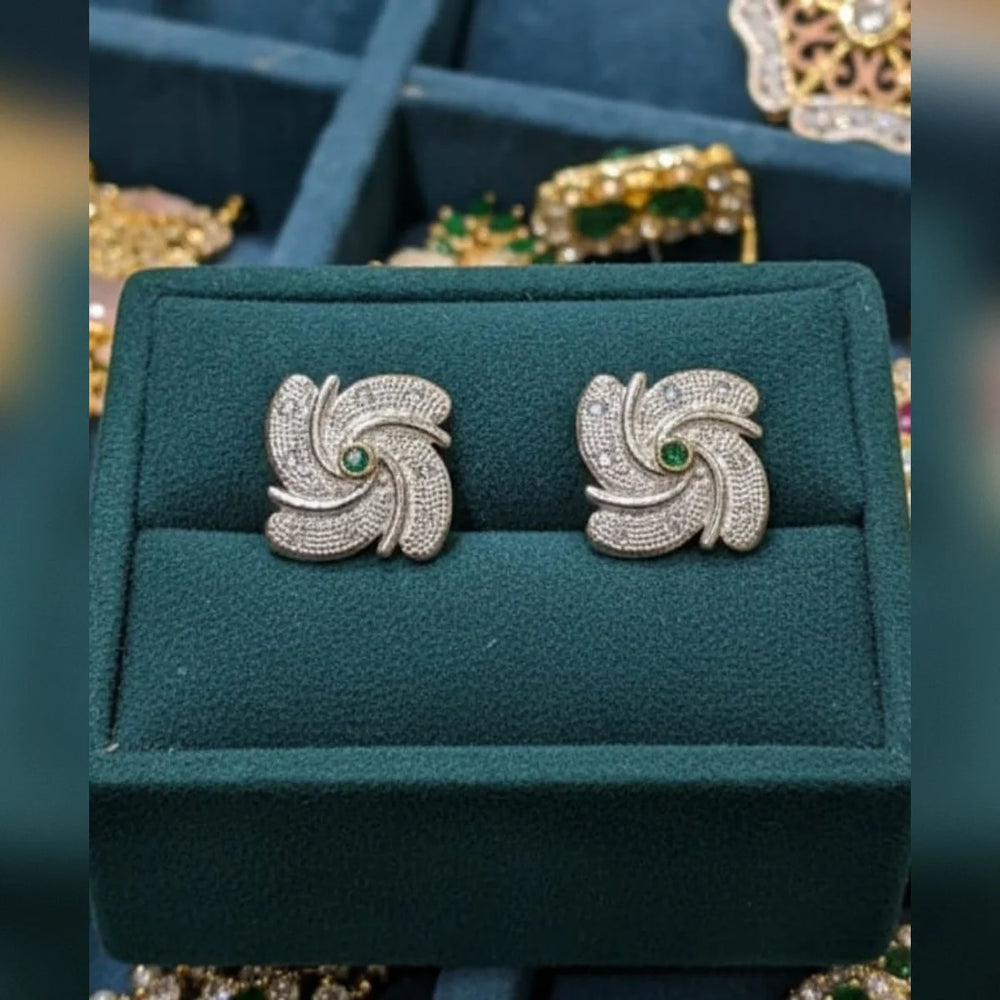 Zircon Tops & Studs – Elegant Silver Zircon Earrings for Women Cosmia