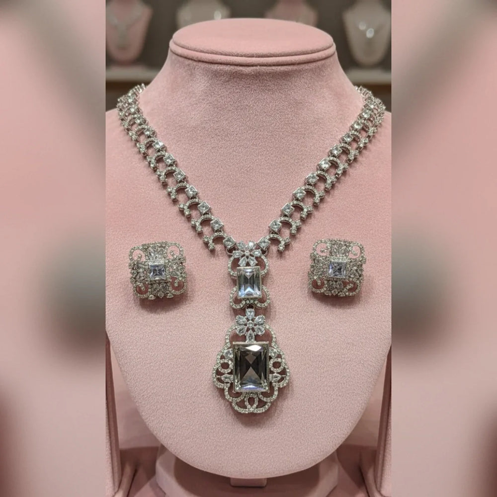 Zircon Necklace and Earrings set Cosmia
