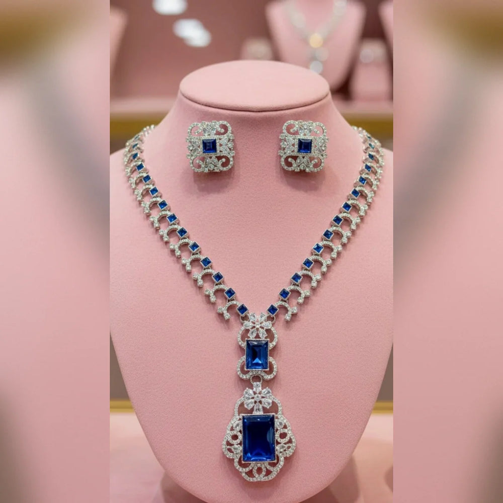 Zircon Necklace and Earrings set Cosmia