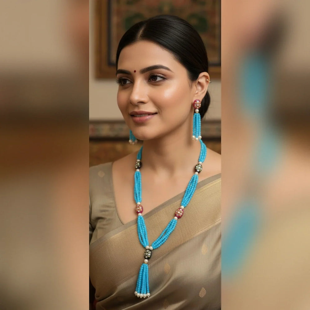 Multi-strand beaded necklace Set Cosmia