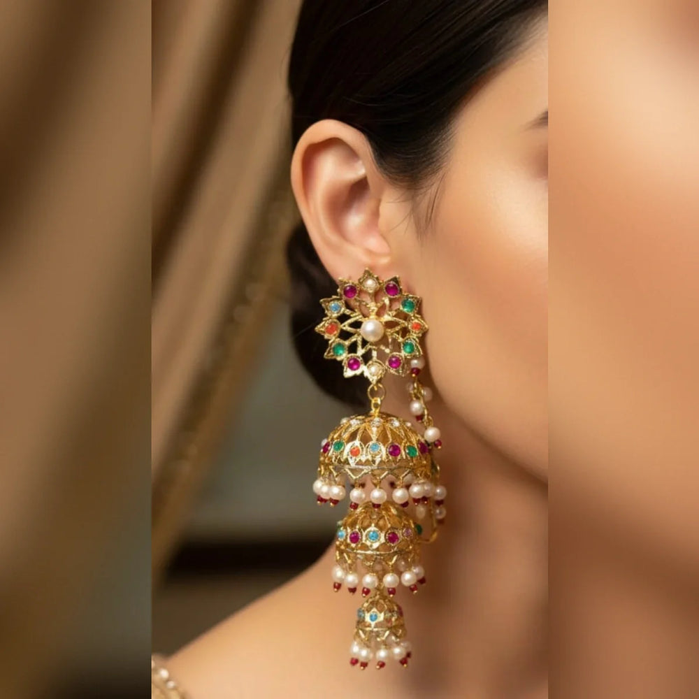 9 Ratan Jhumki - Vibrant Traditional Elegance Cosmia