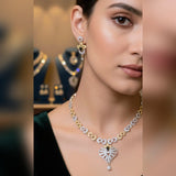 Premium Zircon Necklace Set – 2 Tone Color