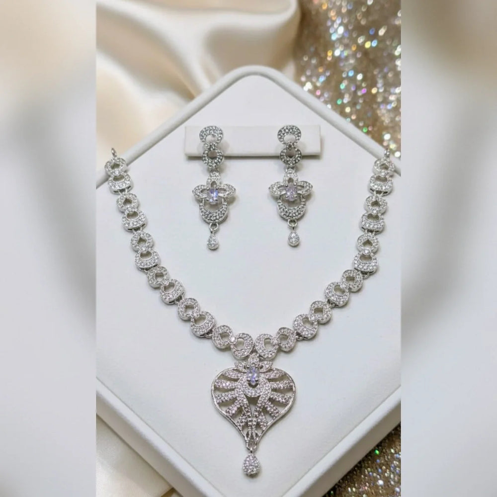 Premium Zircon Necklace Set – 2 Tone Color Cosmia