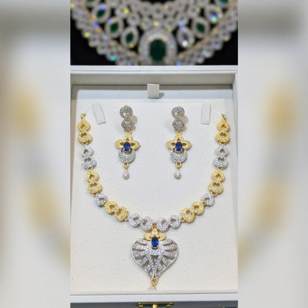 Premium Zircon Necklace Set – 2 Tone Color Cosmia
