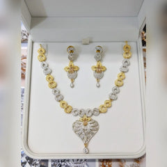 Premium Zircon Necklace Set – 2 Tone Color Cosmia