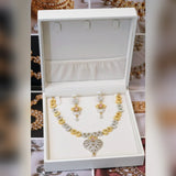 Premium Zircon Necklace Set – 2 Tone Color