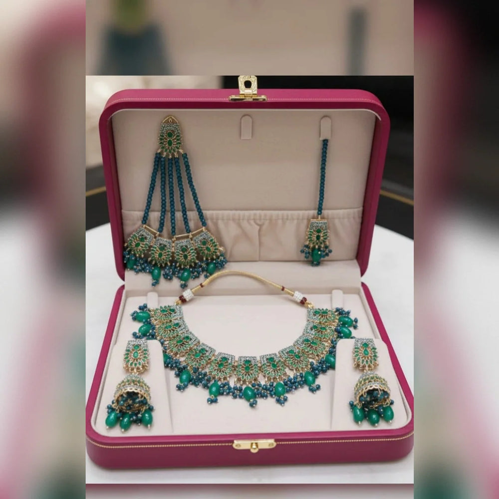 Royal Bridal Jewelry Set with Jhumki, Tikka & Jhumar Cosmia