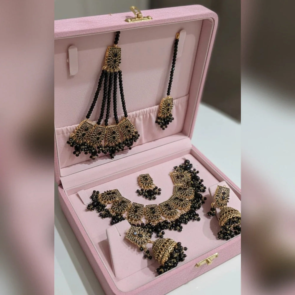 Royal Bridal Jewelry Set with Jhumki, Tikka & Jhumar Cosmia