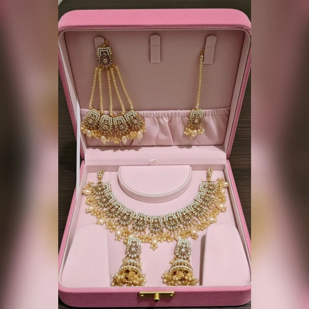 Royal Bridal Jewelry Set with Jhumki, Tikka & Jhumar Cosmia