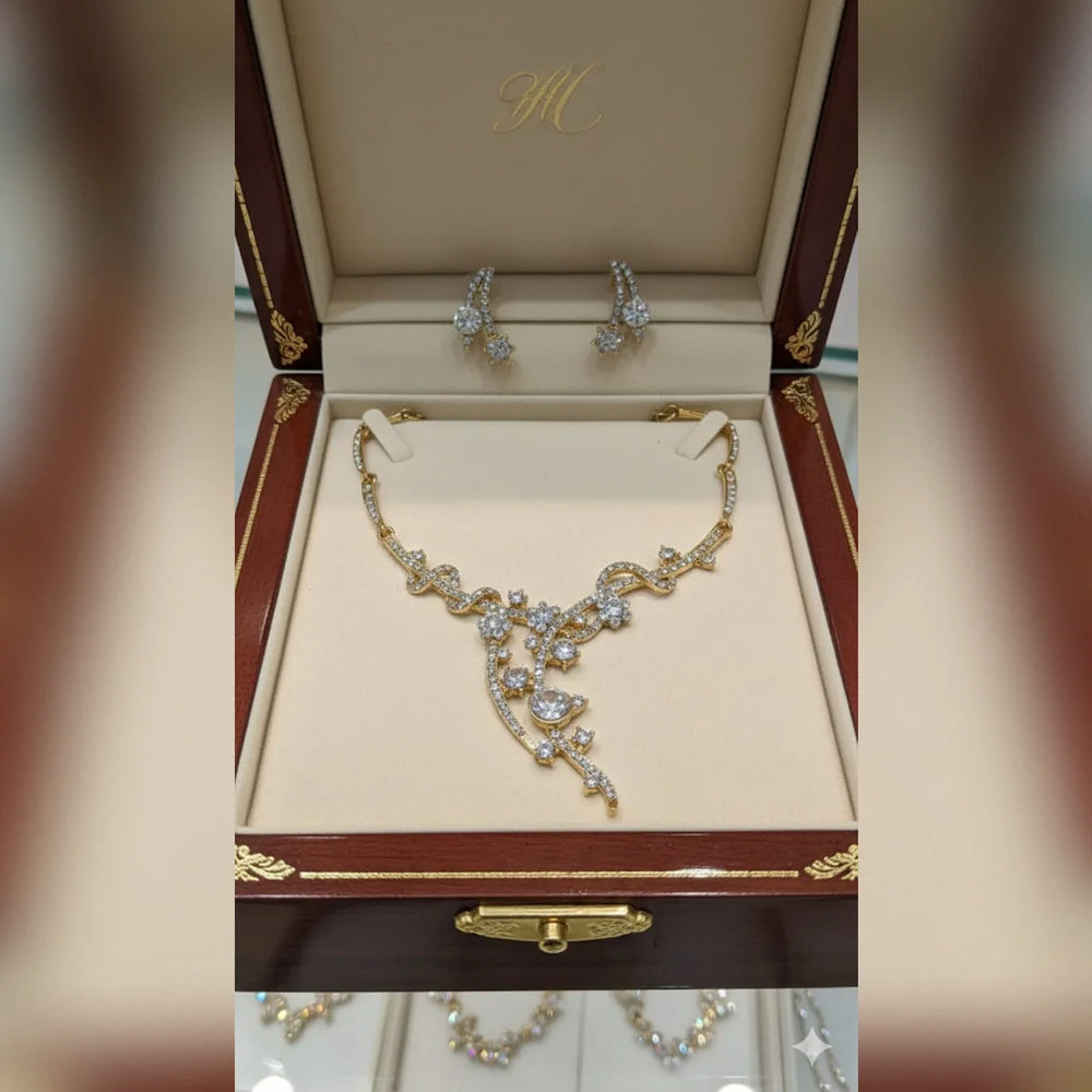 Stone Necklace with Tops – Elegant & Timeless Set Cosmia