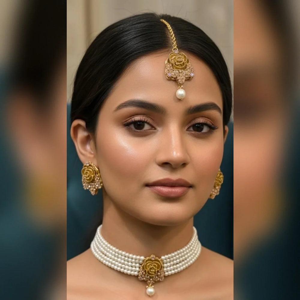 Turkish Flower Choker Set – Elegant Floral Charm Cosmia