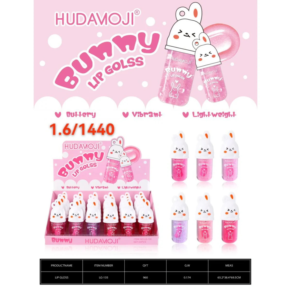 Hudamoji Bunny Lipgloss Hudamoji