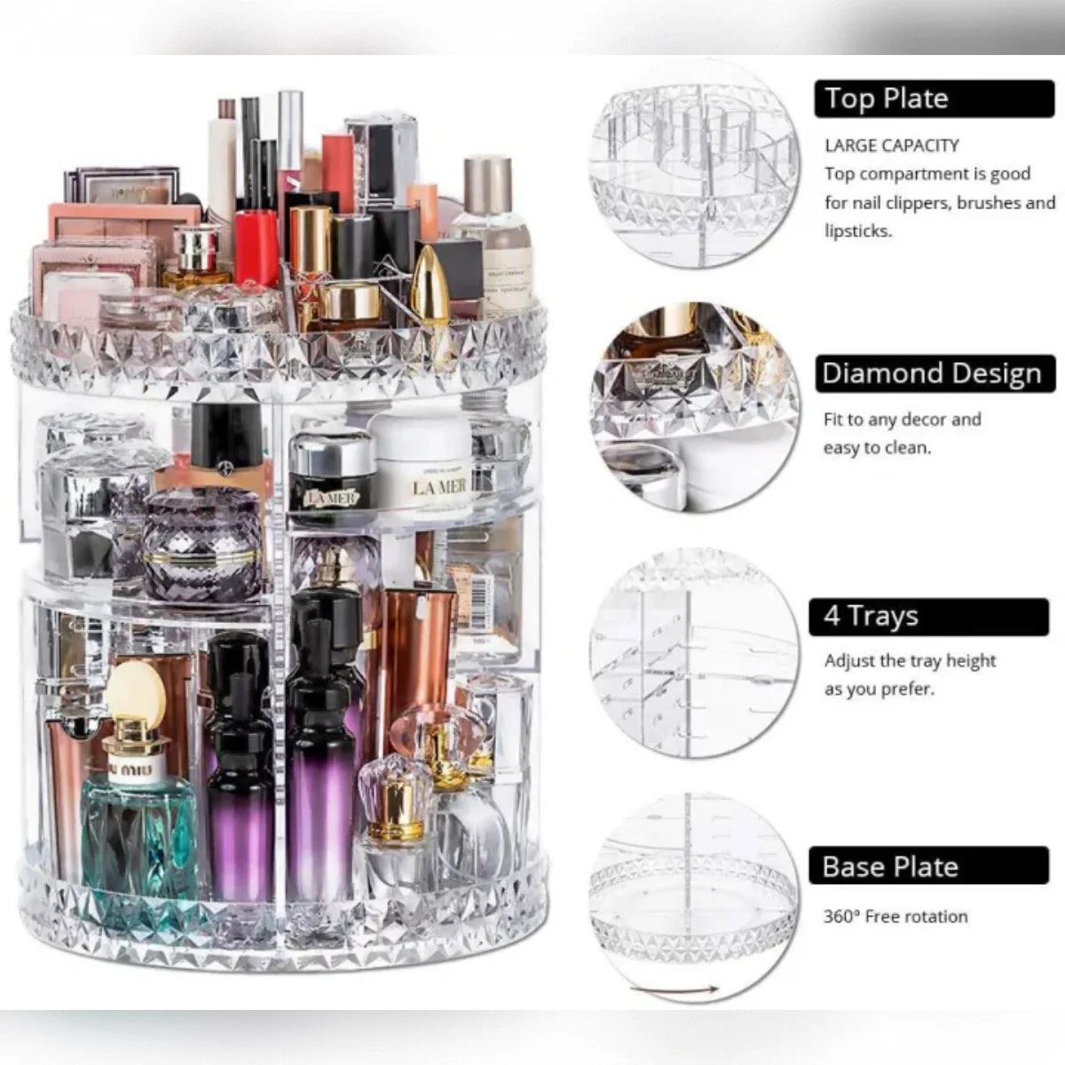 360° Rotating Cosmetic Organizer Cosmia.pk