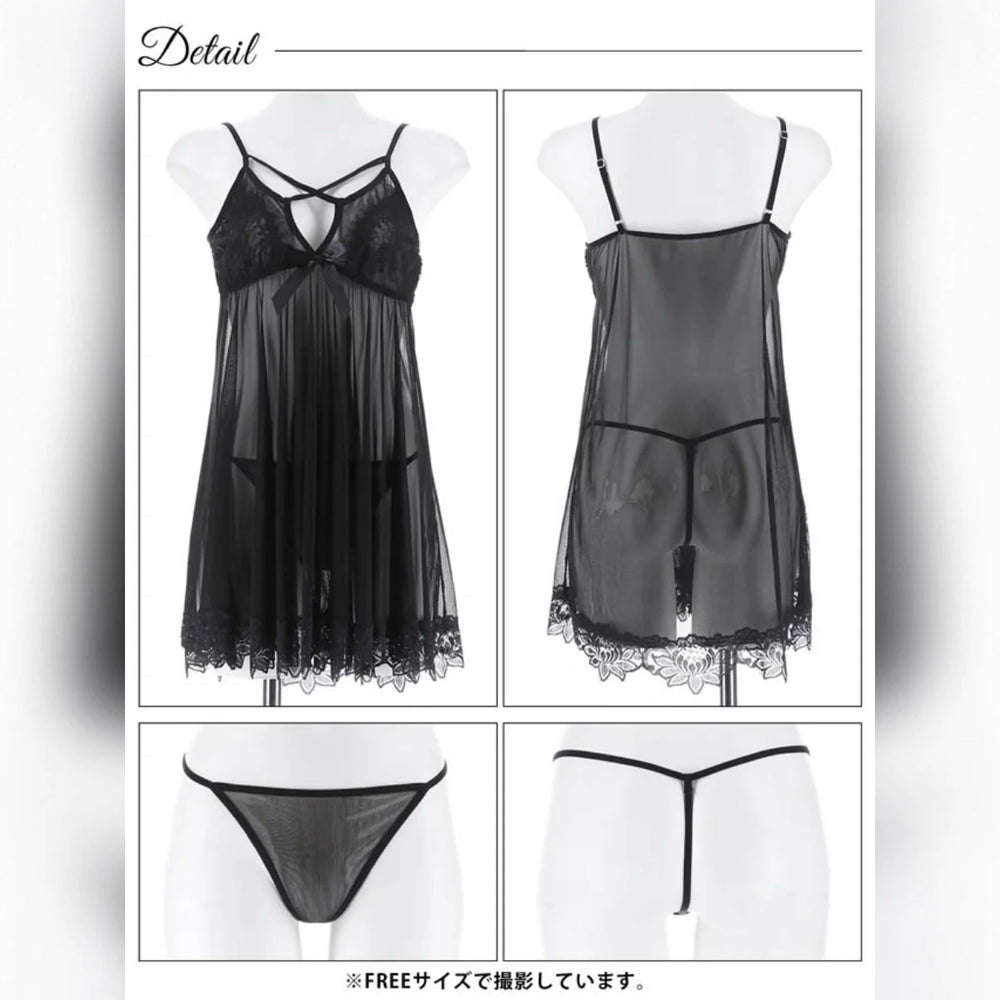 black lace lingerie set - 8229 Cosmia.pk