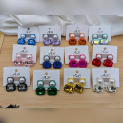 AB Art of Fashion Crystal and Pearl Earrings Cosmia