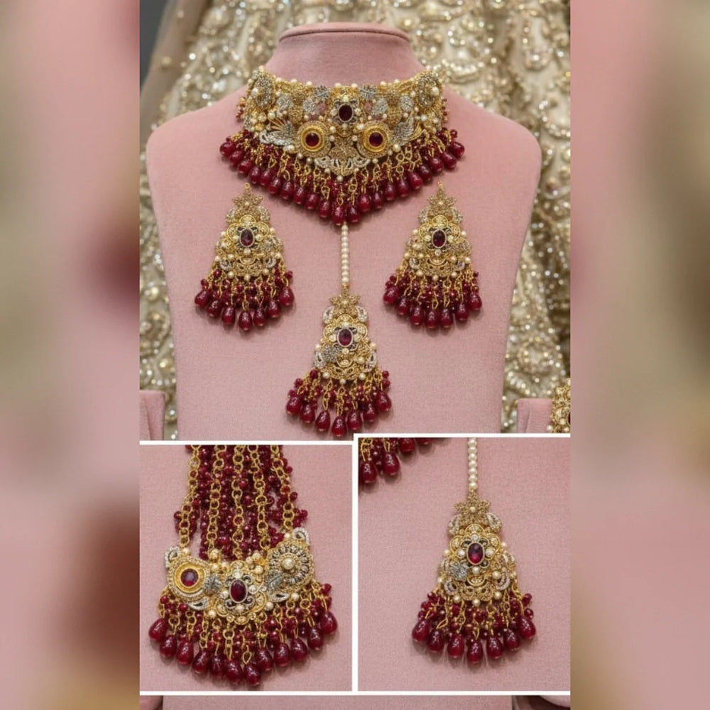 Turkish Maroon Bridal set Cosmia
