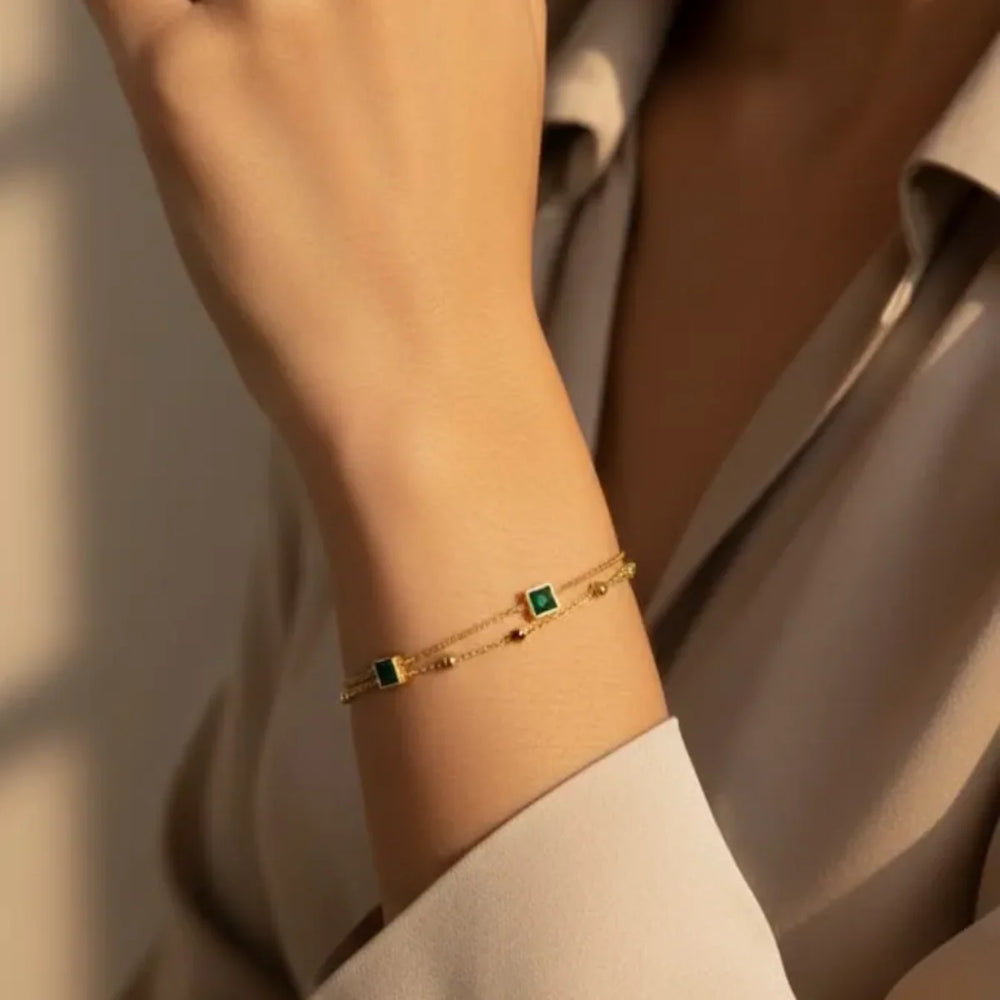 Stainless steel Green ancklet Cosmia
