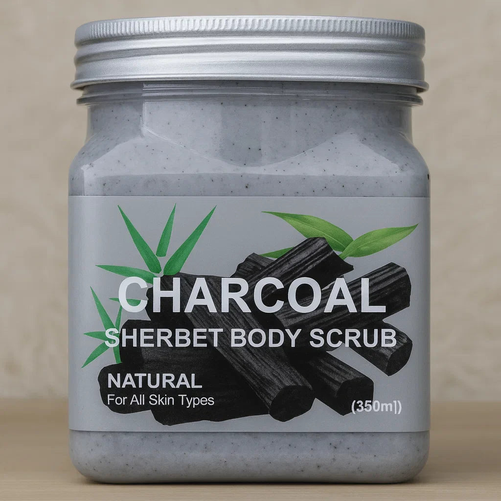 Natural Charcoal Sherbet Body Scrub All Skin Type - 350ml Natural