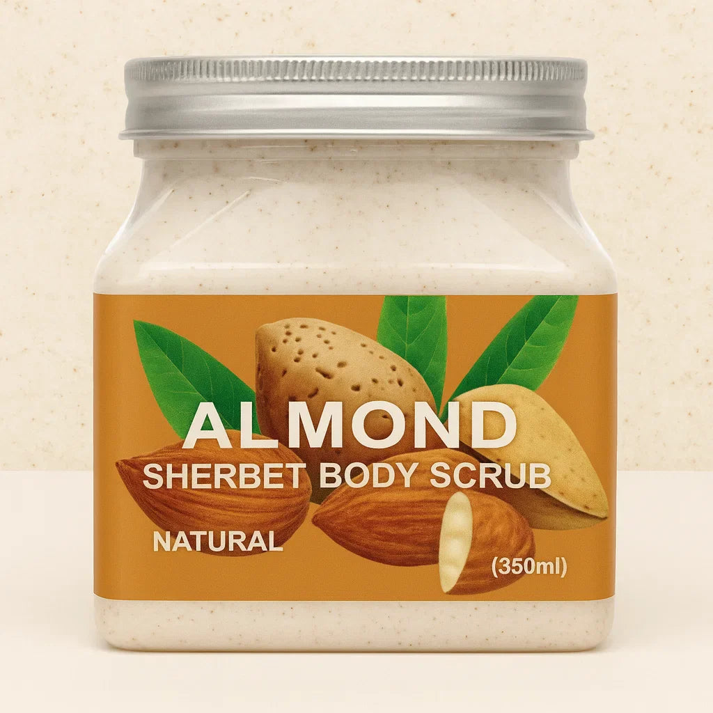 Natural Almond Sherbet Body Scrub All Skin Type - 350ml Natural
