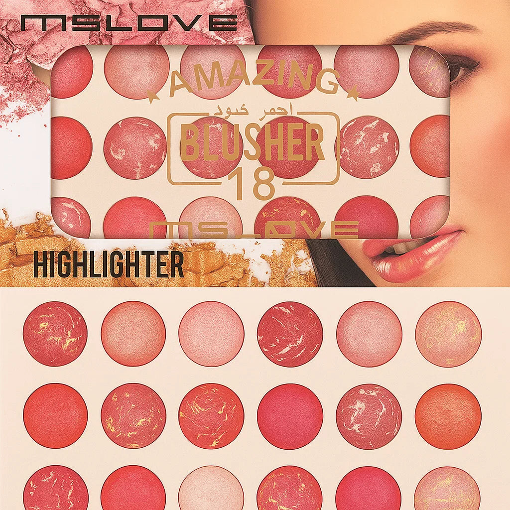 MS Love Amazing 18 Colors Highlighter Palette Page Vine